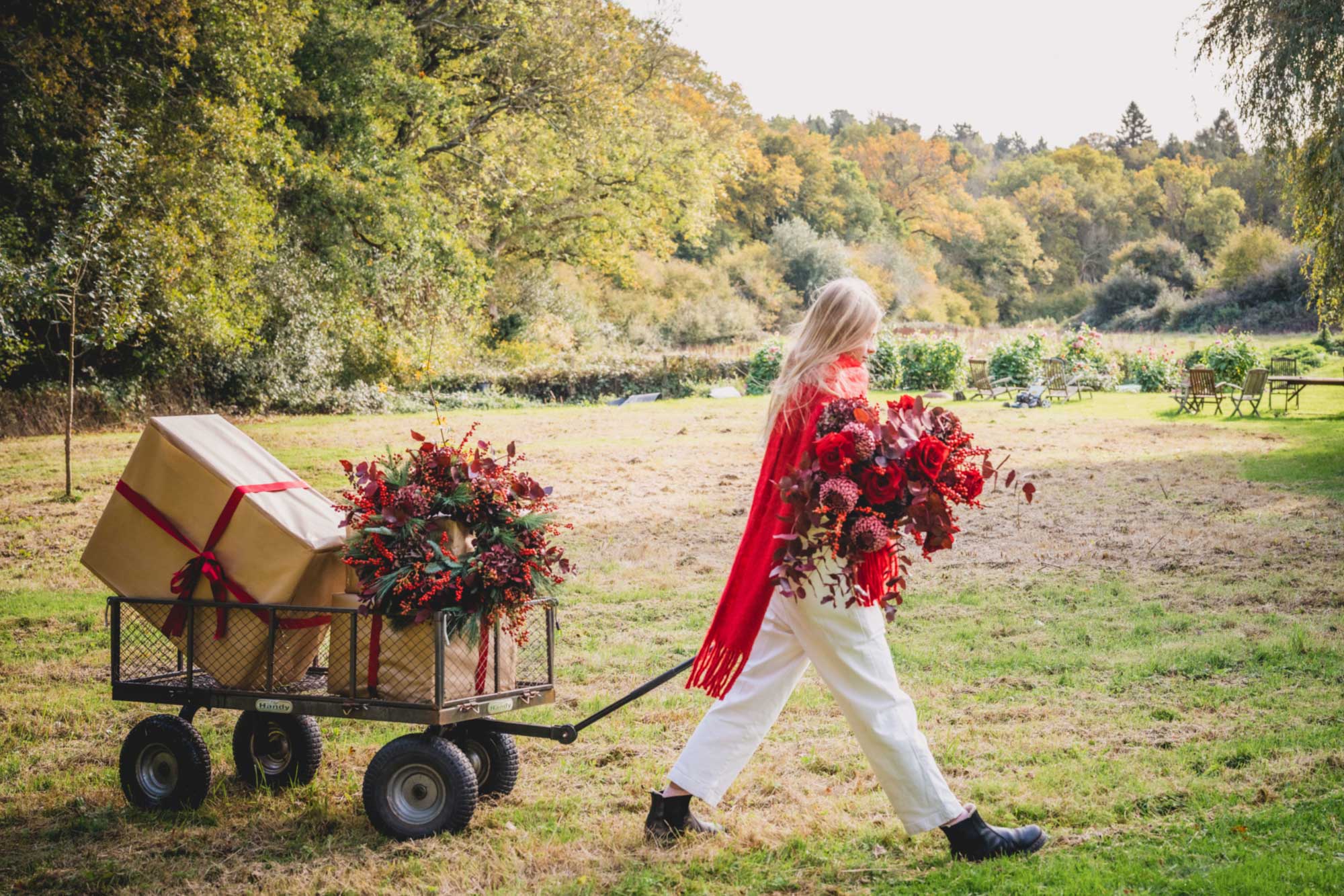 whats-hot-Xmas woman by a pool with floral outfit